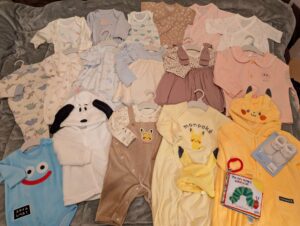 A wide range of cute baby clothes.