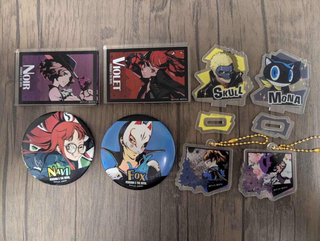 Persona 5 Royal merch gacha pull results.